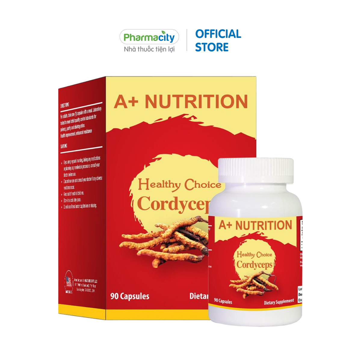 Viên đông trùng hạ thảo A+ Nutrition Cordyceps tăng cường miễn dịch và tuần hoàn