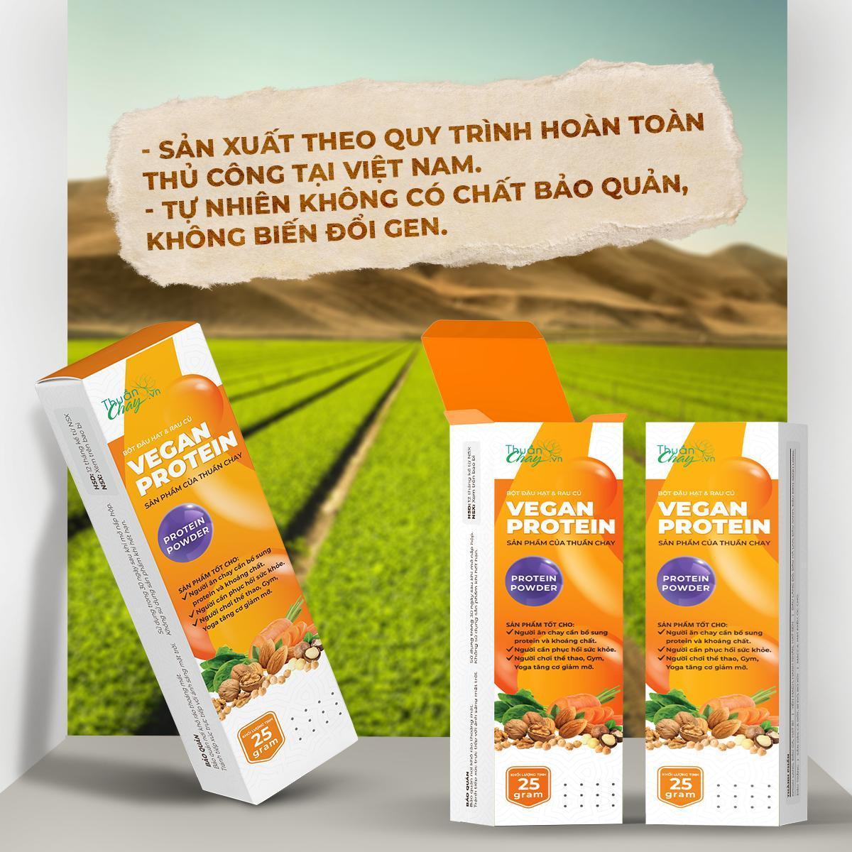 VEGAN PROTEIN - BỘT NGŨ CỐC ĐẬU HẠT RAU CỦ (KHÔNG ĐẬU NÀNH) (5 gói/hộp 125g)