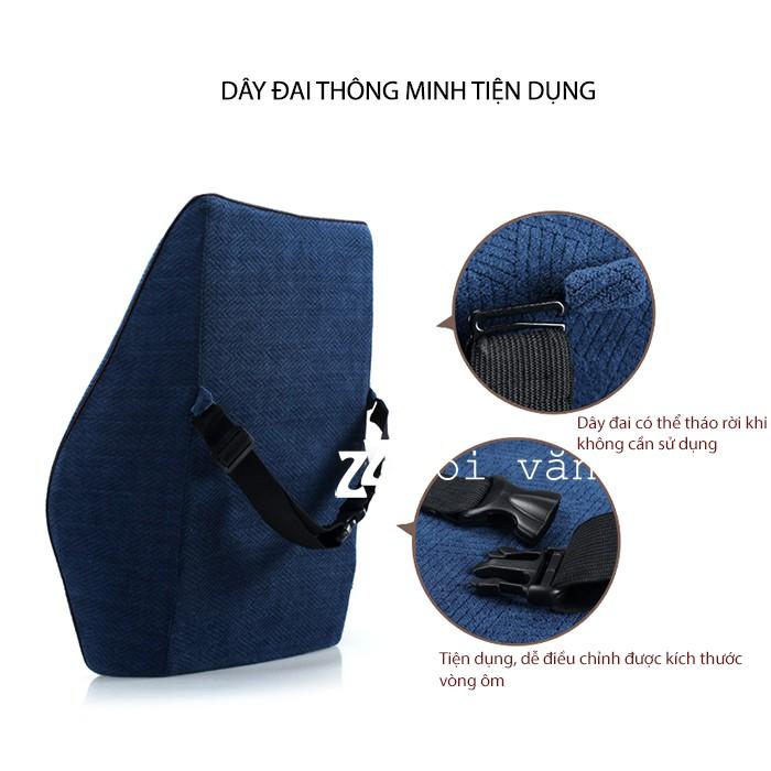 Gối Đệm Tựa Lưng Ghế Ô Tô, Văn Phòng Cao Su Non Cỡ Lớn Cao Cấp ZURI PILLOW GTL-06 Chống Đau Mỏi Lưng, Cong Vẹo Cột Sống