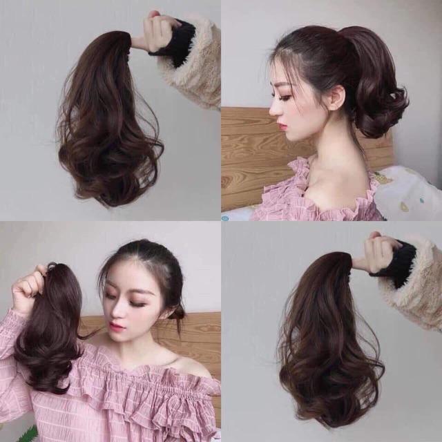 Tóc giả ngoặm ngắn xoăn ngắn ngang cổ