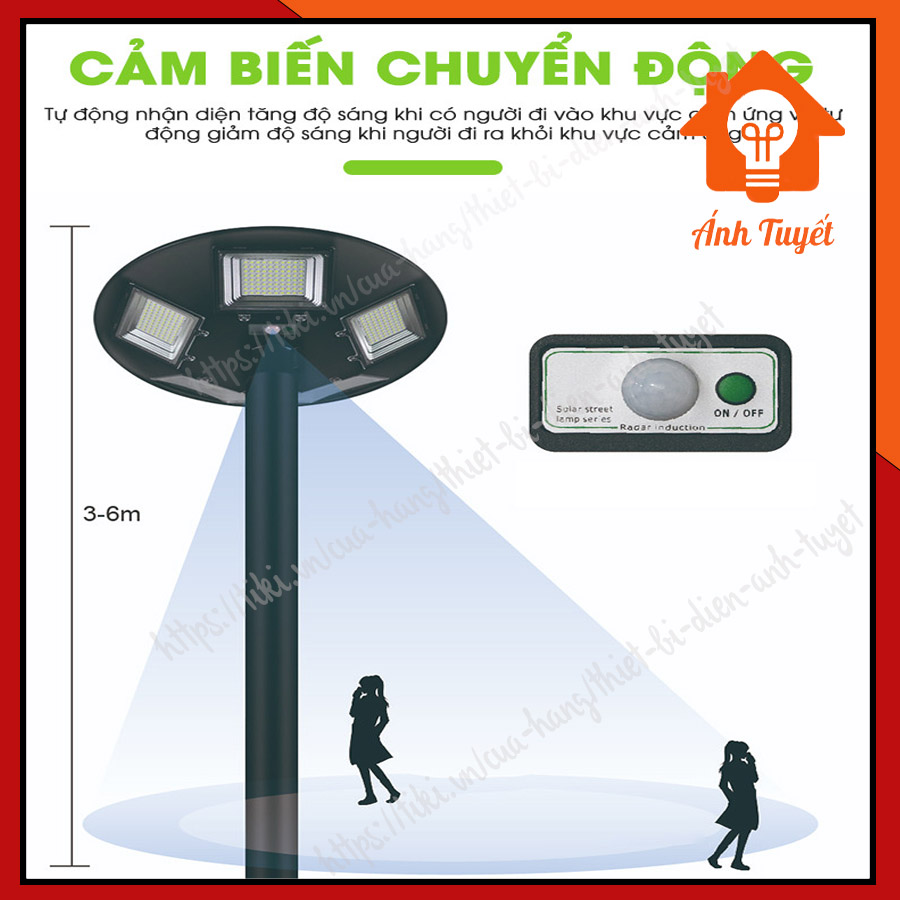 Đèn năng lượng mặt trời sân vườn, công viên UFO công suất 250W siêu sáng chống nước - Hàng chính hãng