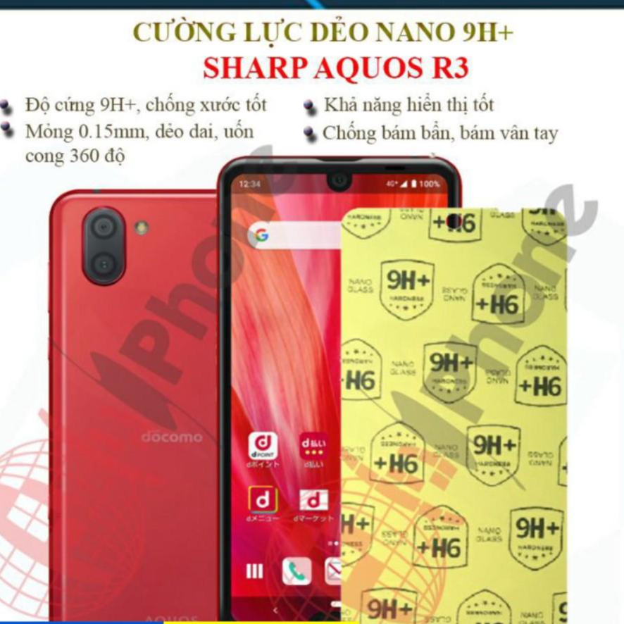 Dán cường lực dẻo nano dành cho Sharp Aquos R3