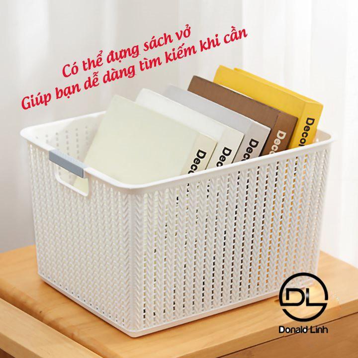 Rổ đan mây đựng đồ đa năng 3 size , Giỏ đan đựng quần áo (3415)