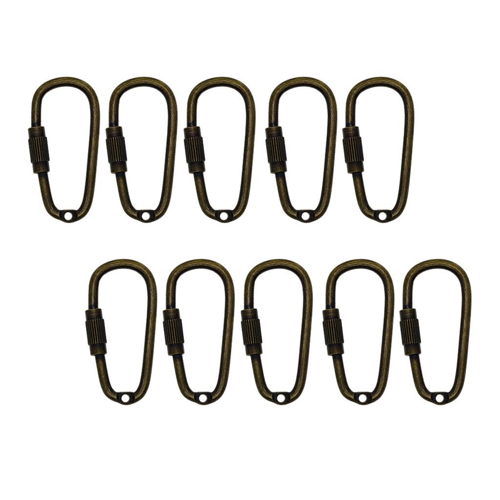 10 / 20pcs Mini Steel Carabiner Lock Carabiner Snap Hook Carabiner Clips For Camping, Fishing