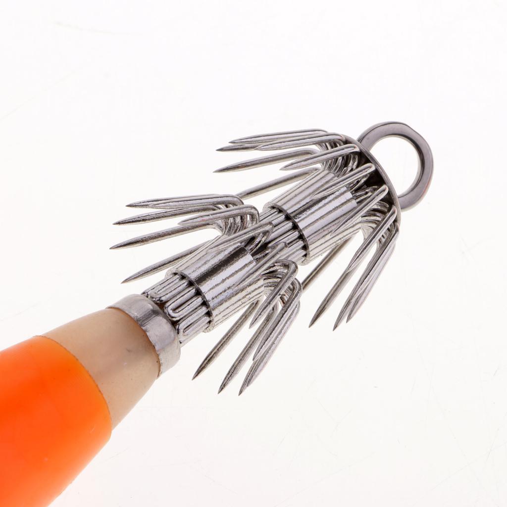 10pcs Squid Jig Hard Fishing Lure Saltwater Bass Jig Hooks Shrimp 10cm/3.9''