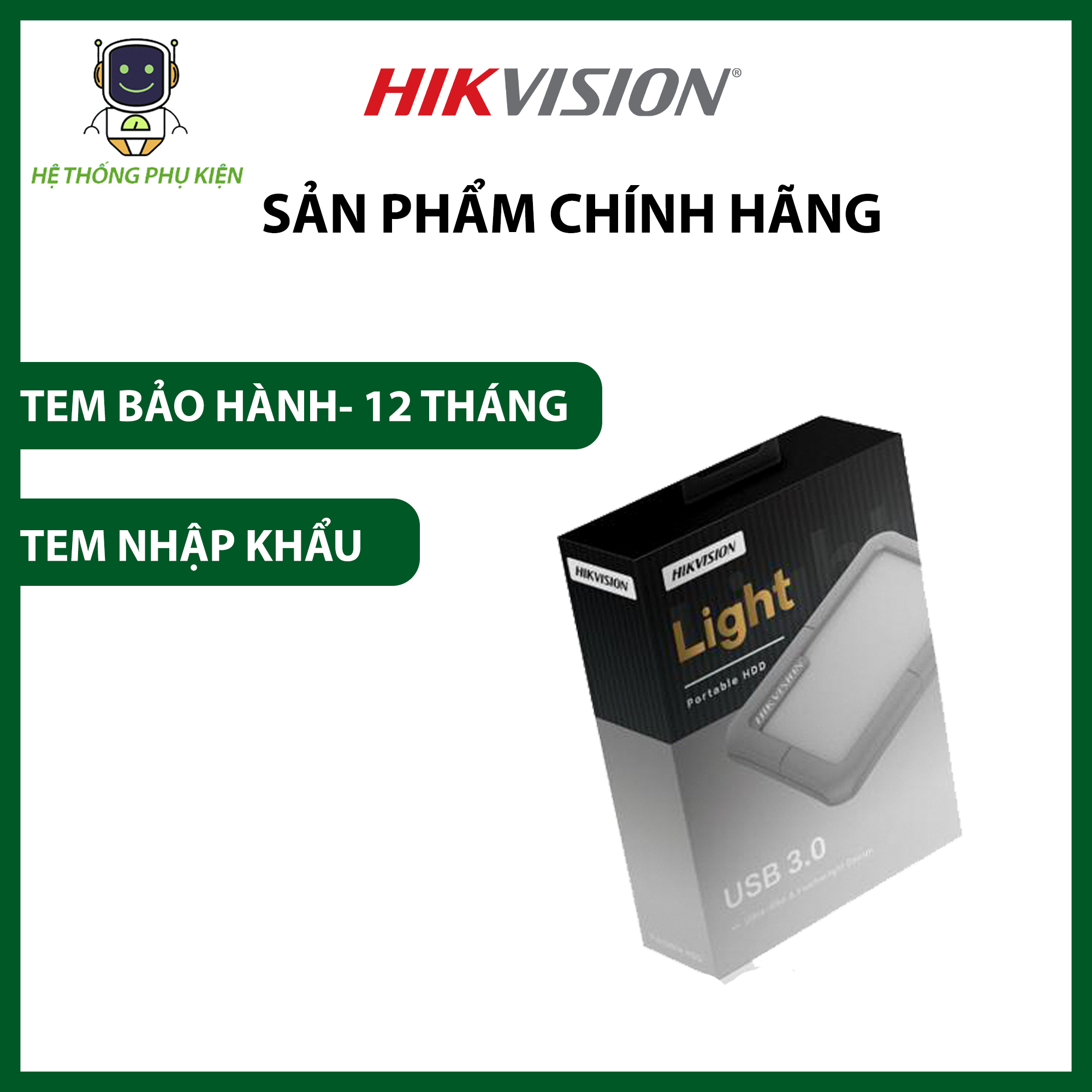 Ổ cứng gắn ngoài HDD kèm túi HIKVISION HS-EHDD-T30(STD) Hàng Chính Hãng