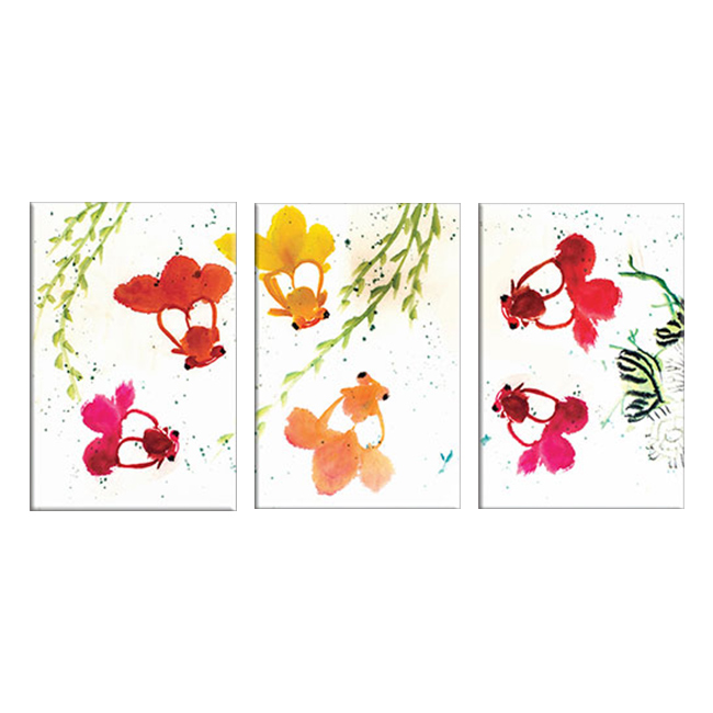Bộ 3 Tranh Trang Trí Họa Tiết Hoa Vẽ Tay W180