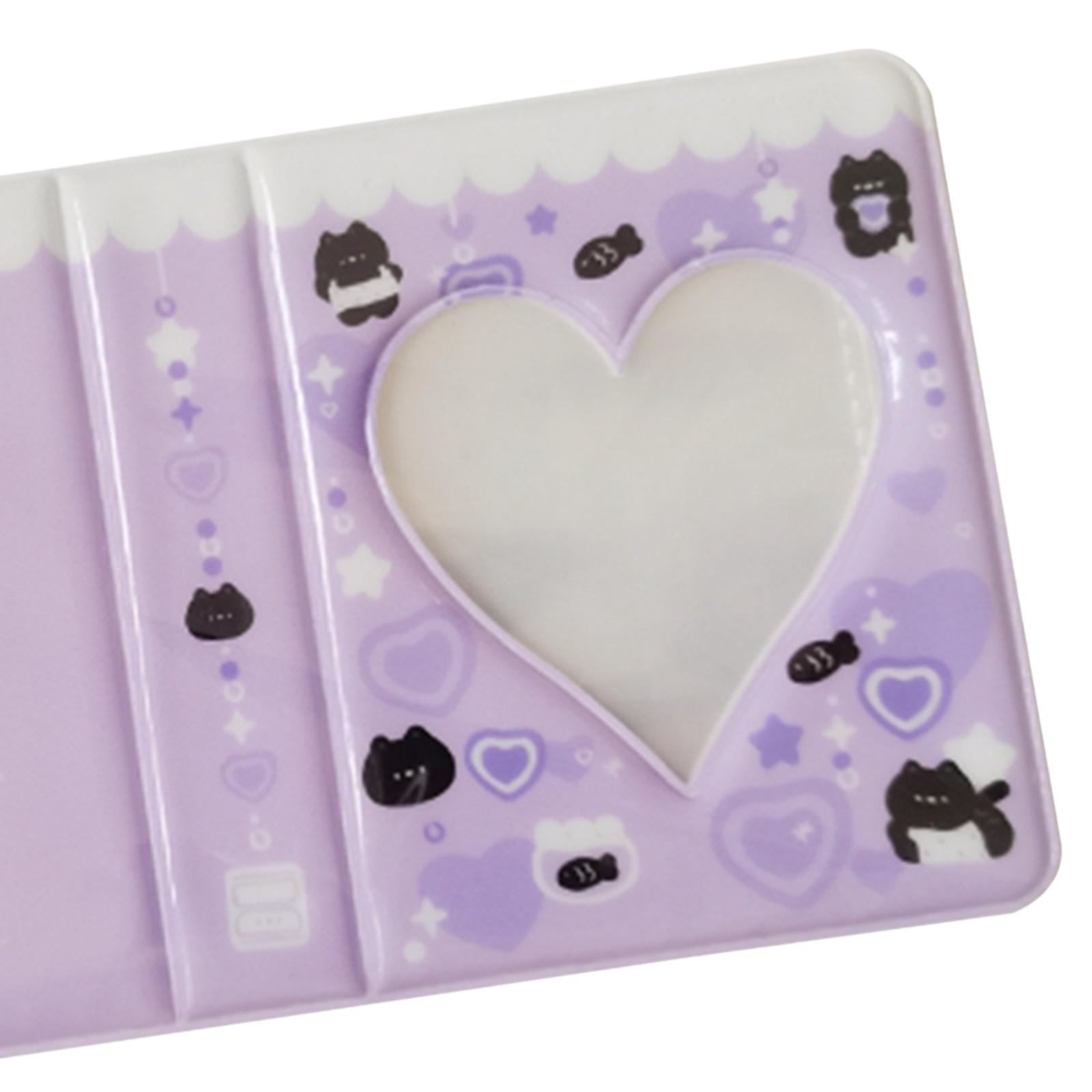 3 inch Mini Photo Album Photocard Holder Photocard Sleeves, Business Card Holder Love heart Photocard Holder Book for Card Collectiors