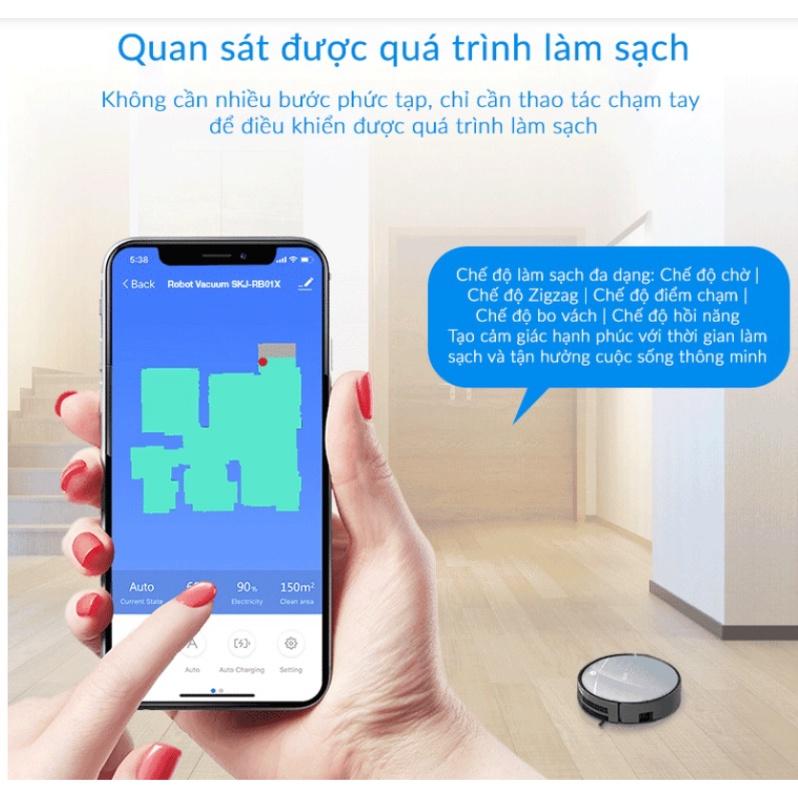 Robot Hút Bụi Lau Nhà Tự Động ULTTY SKJ RB01X, Máy Lau Nhà Hút Bụi Thông Minh, Nhập Đức