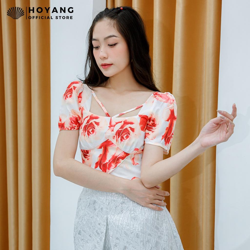 Áo Croptop Cổ Vuông Vạt Chéo Hot Trend HOYANG A160