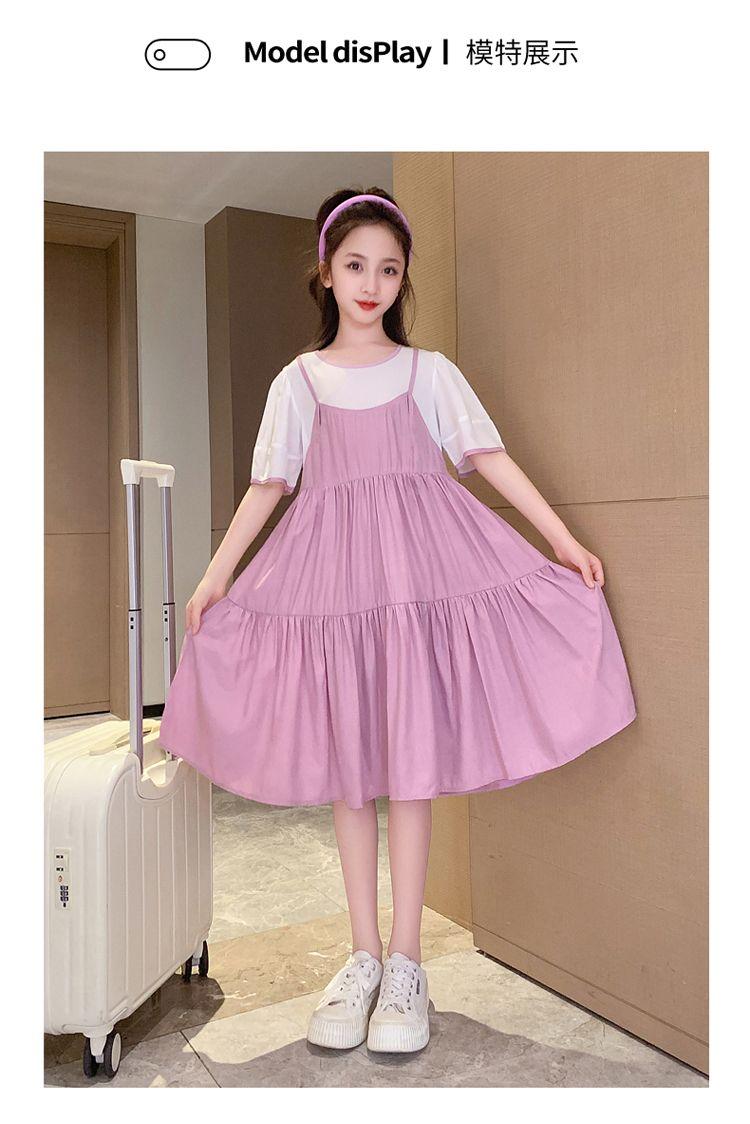 DIYIWEI Cô gái ăn mặc mùa hè 2023 phong cách phương Tây lớn bé lưới váy trẻ em mỏng giả hai váy công chúa