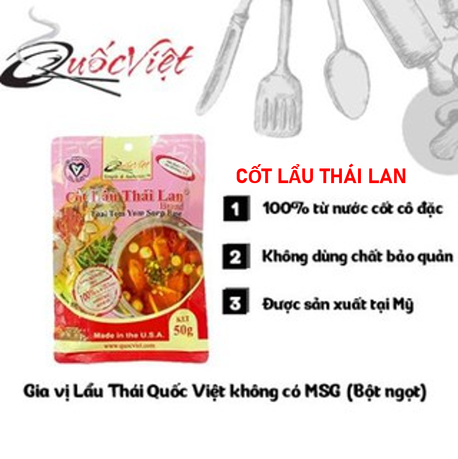 COMBO 2 Gói Gia vị Cốt Lẩu thái quốc Việt Gói - 2 x 50g - VN10510