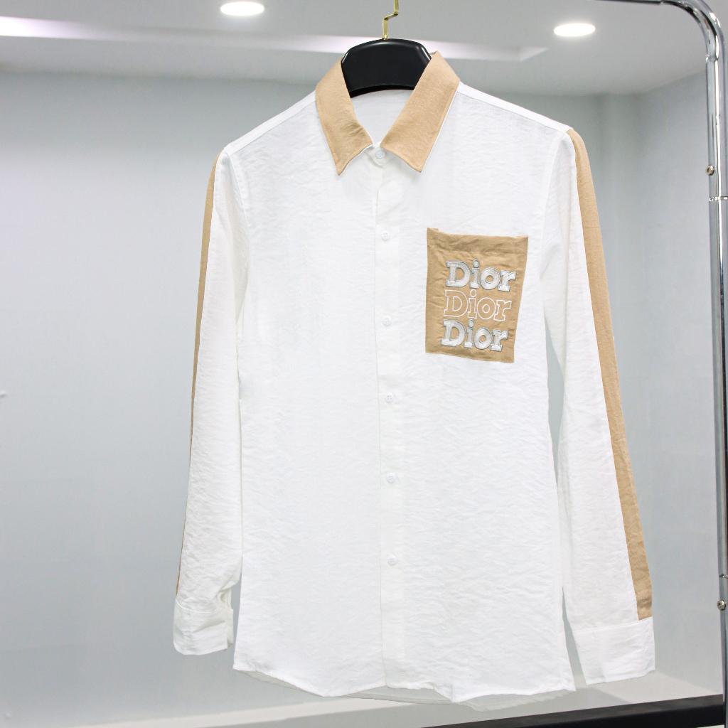 Áo Sơ Mi Nam Tay Dài Vải Đũi In Họa Tiết Form Chuẩn Phong Cách Hàn Quốc