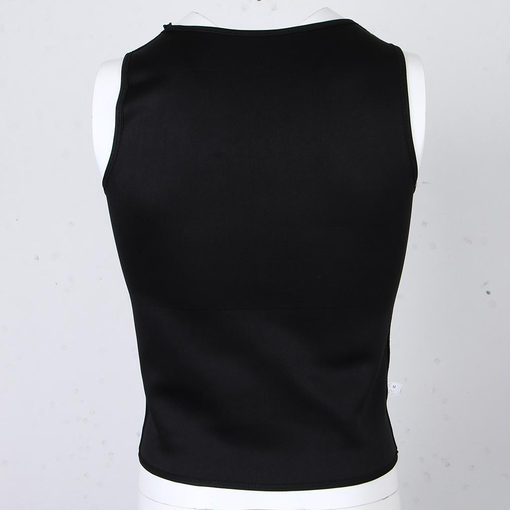 Men  Sweat Vest Weightloss Shapewear Neoprene Tank  Black