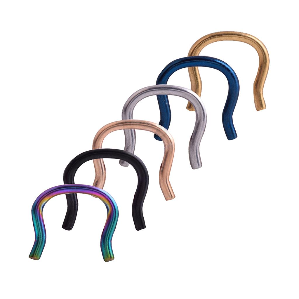 6 Pieces Stainless Steel Nose U Shape Nose Stud Piercing Jewelry