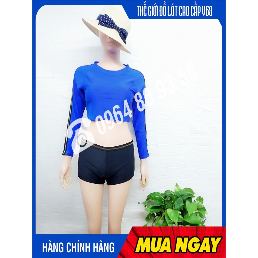 Sét bơi cao cấp 2 mảnh dài tay xanh coban của Nga