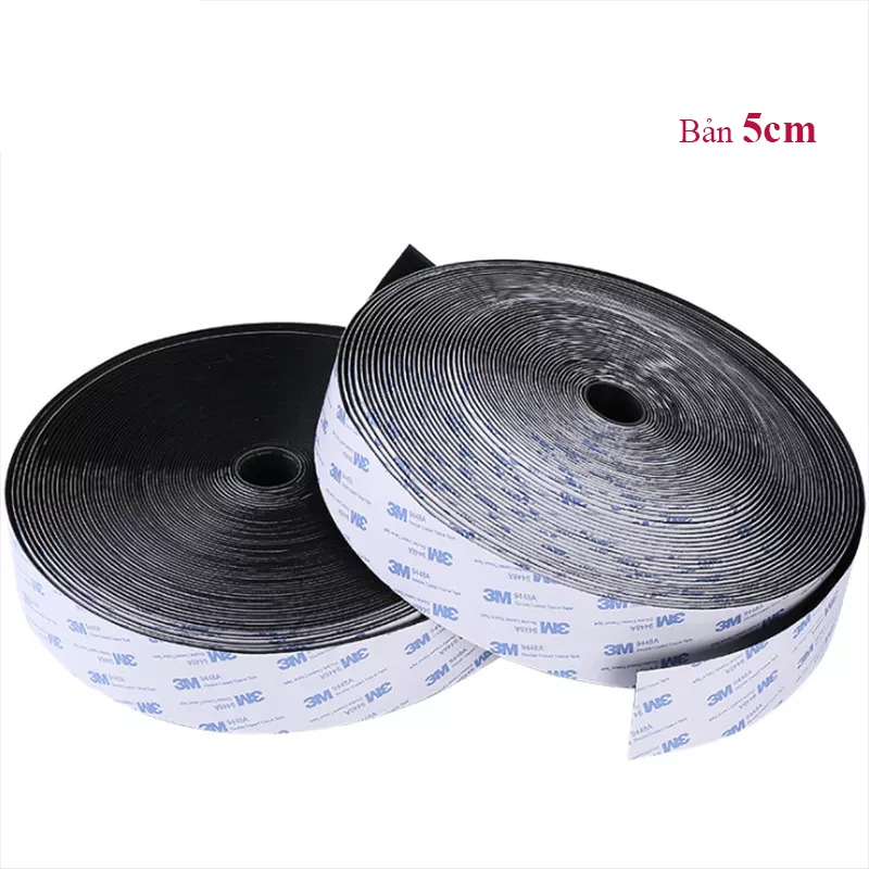 Băng gai dán xé keo 3M cao cấp siêu dính bản 5cm (1 set/ khóa nhám/ velcro tape)