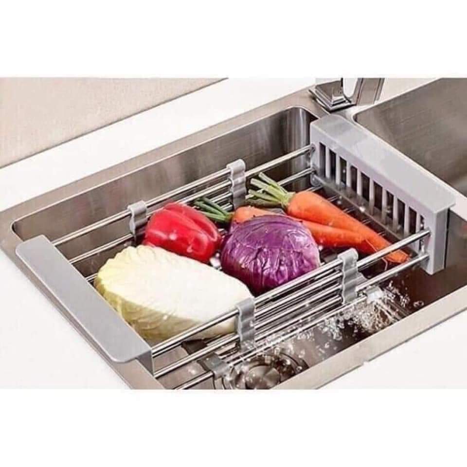 Rổ gác bồn rửa bát inox đa năng