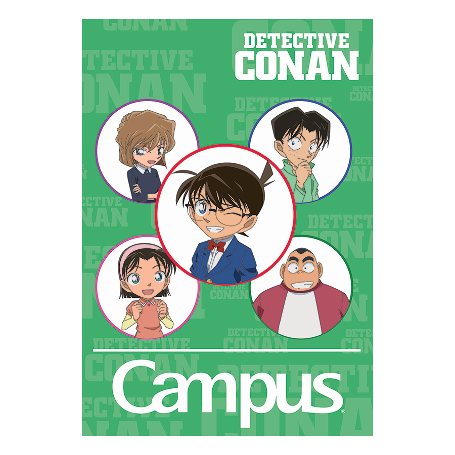 Lốc 10 Cuốn Vở Kẻ Ngang Có Chấm Campus Conan-Detective Kids NB-BCDK80 - ĐL 70 (80 Trang) - Mẫu Ngẫu Nhiên