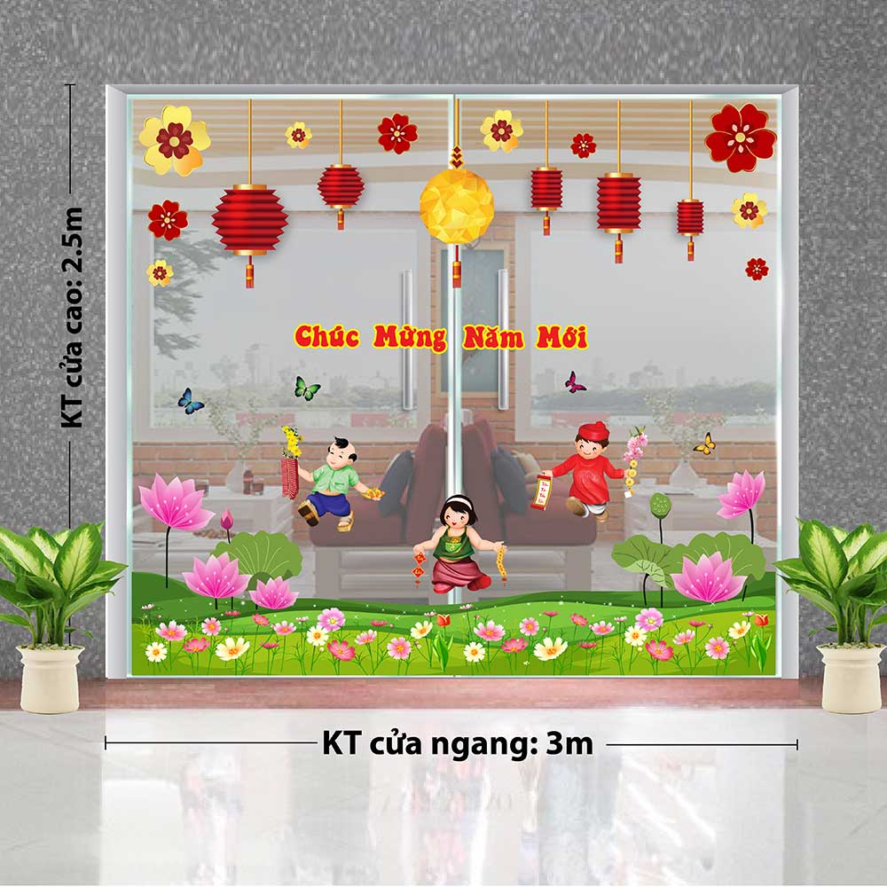 Decal trang trí tết combo số 16