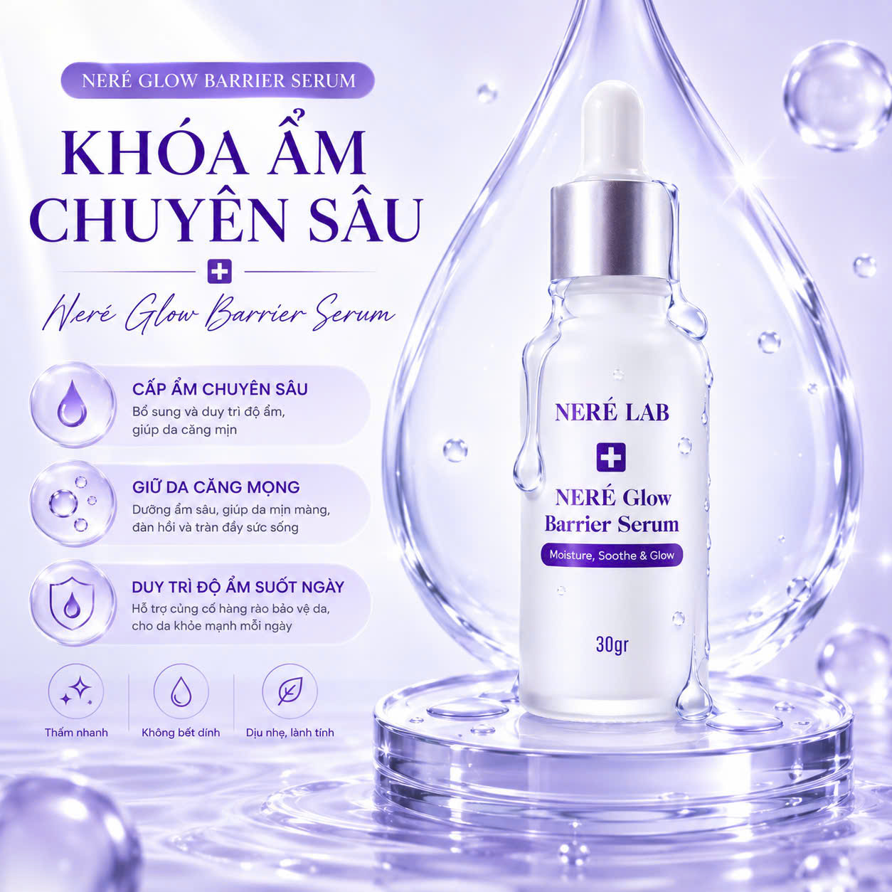 Serum dưỡng ẩm và phục hồi da Neré Glow Barrier