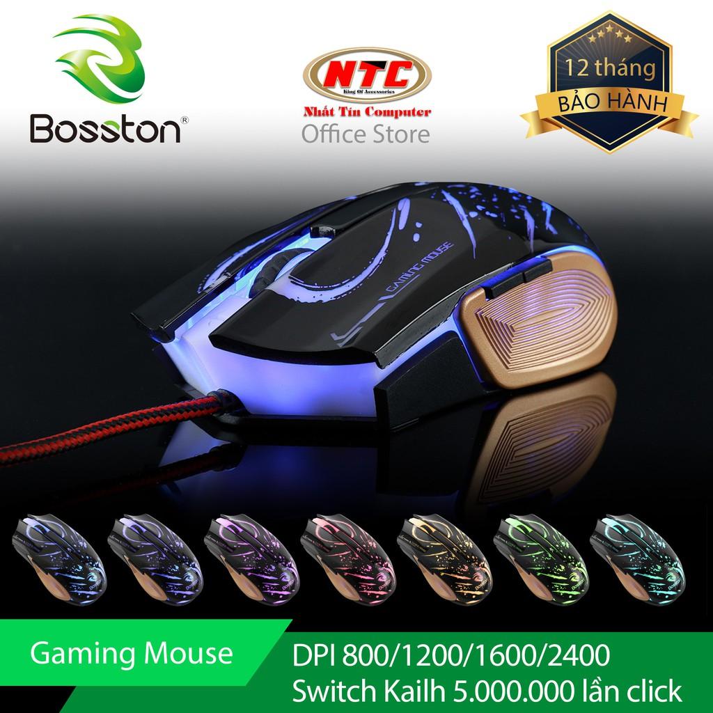 Chuột game Bosston GM100 Led đa màu - Hàng Chính Hãng