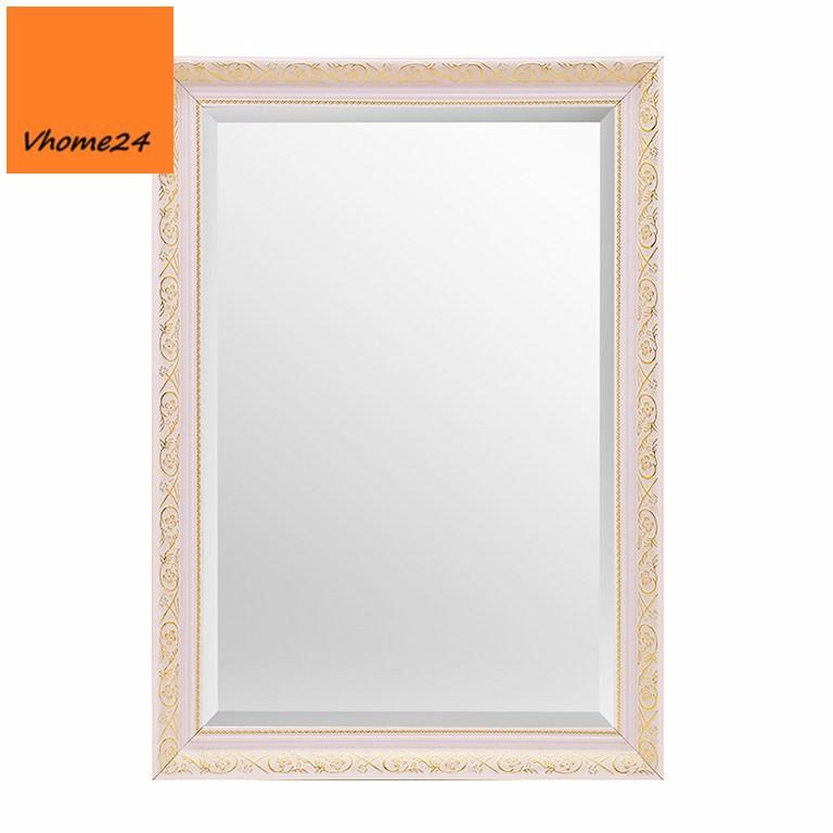 GƯƠNG VỆ SINH KHUNG GỖ TRẮNG HOA VĂN VÀNG BL159