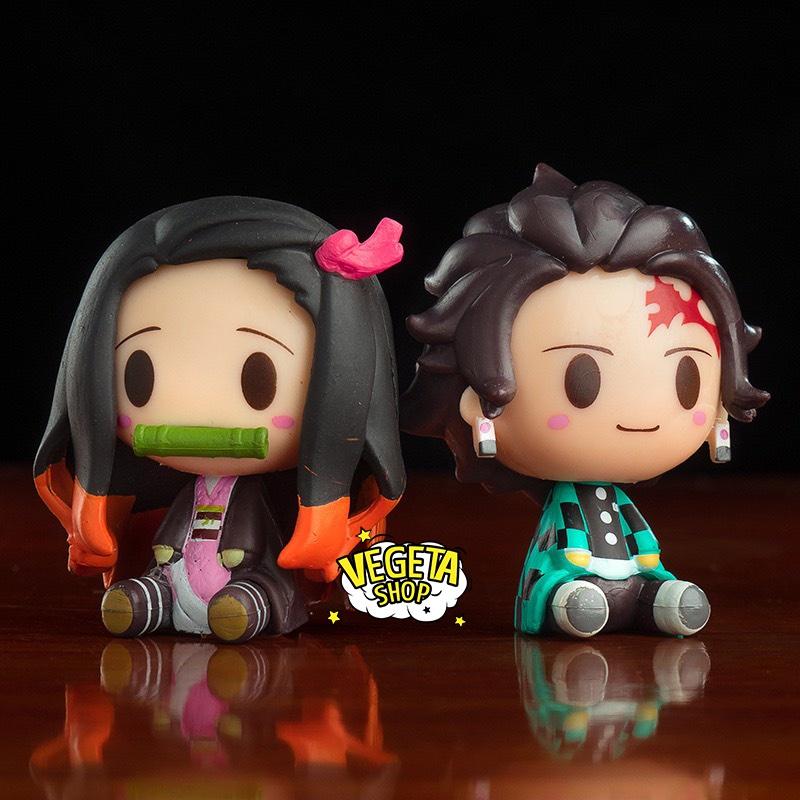 Mô hình Kimetsu No Yaiba - 10 mẫu Chibi Tanjiro Nezuko Zenitsu Inosuke Rengoku Xà Luyến Hà trụ - Thanh gươm diệt quỷ