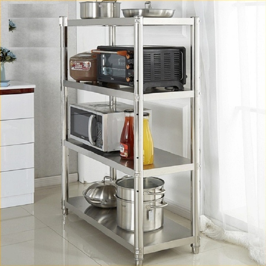 Kệ inox để lò vi sóng, nồi xoong chảo - kệ bếp inox nhiều tầng