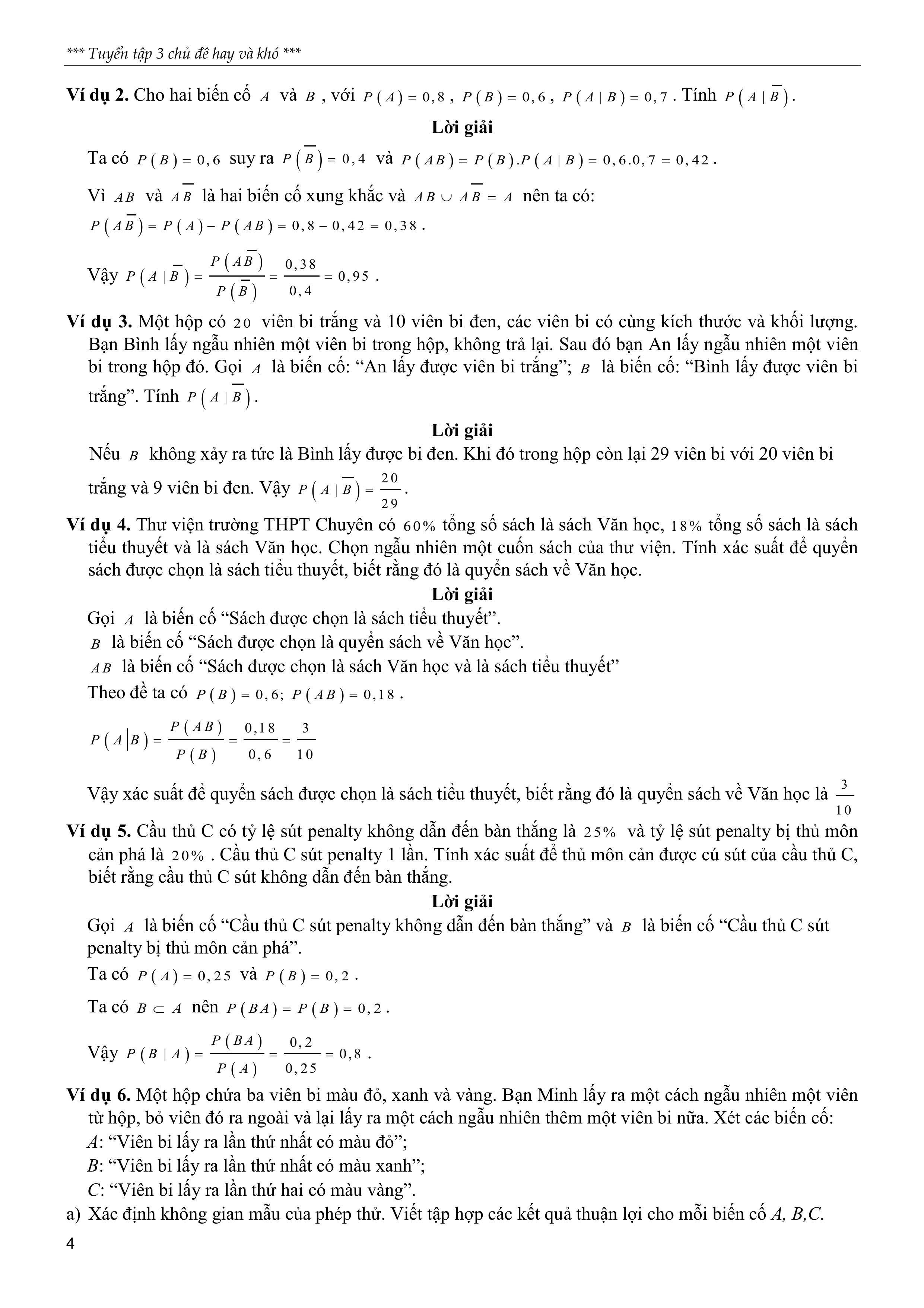 Sách - Tuyển Tập 3 Chủ Đề Hay Và Khó Xác Suất Có Điều Kiện Một Số Yếu Tố Của Lý Thuyết Đồ Thị