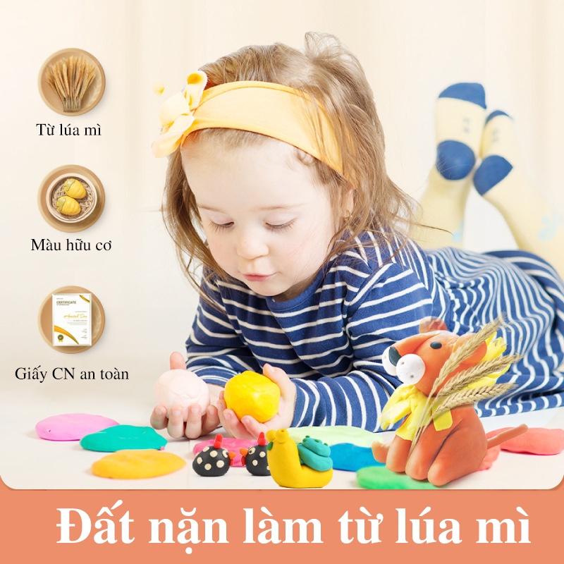 Bộ đất nặn cho bé 8 màu làm từ bột mì ăn được an toàn cho bé