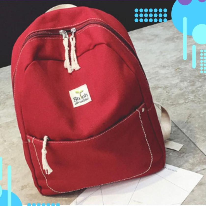 ️ Deal Sốc ️ Ba Lô Canvas Sinh Viên Phong Cách Hàn Quốc 208069
