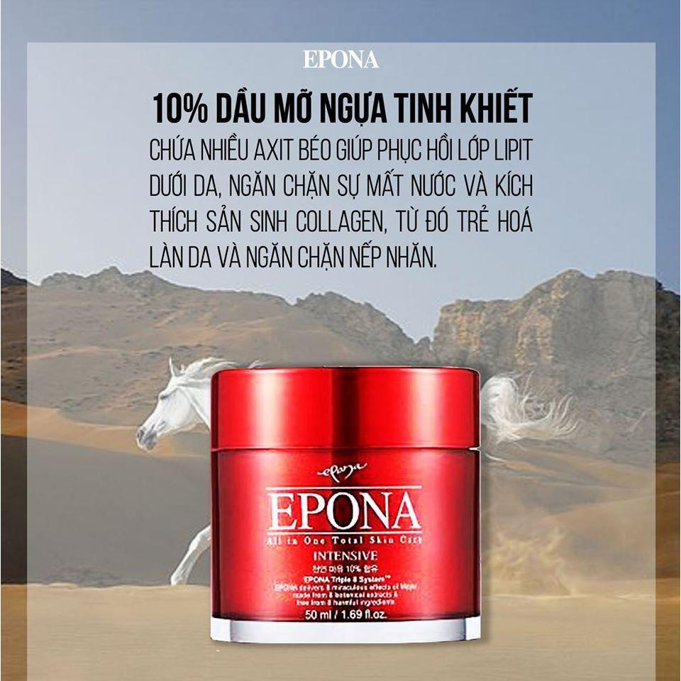 Kem Dưỡng Da Chống Lão Hóa, Dưỡng Sáng Da Dầu Ngựa Epona All In One Total Skin Care Intensive 50ml