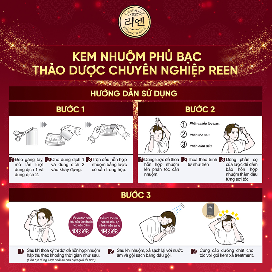 Kem nhuộm phủ bạc Reen Heukmobichaek Oriental Hair Dye 120g