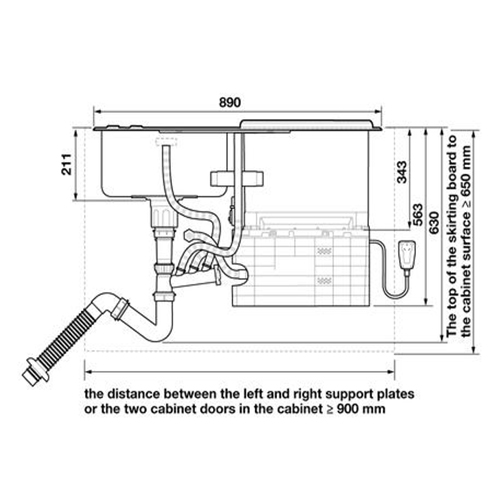 Chậu kết hợp máy rửa chén HDW-SD90A