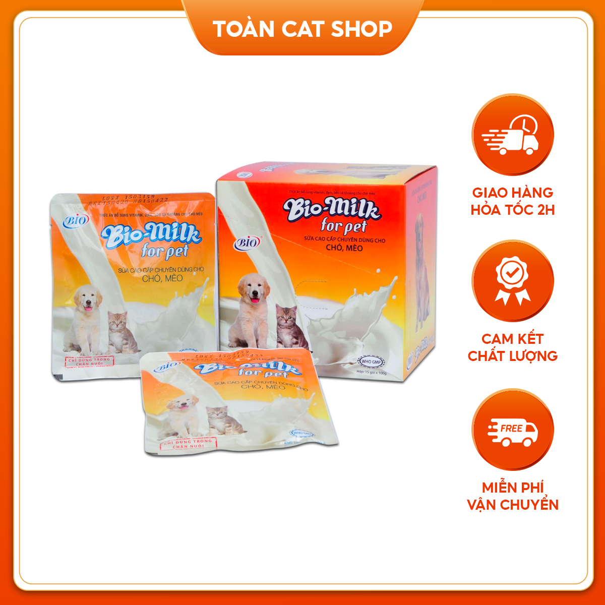 Sữa Bột Dinh Dưỡng Cho Mèo Bio Milk For Pet Gói 100g