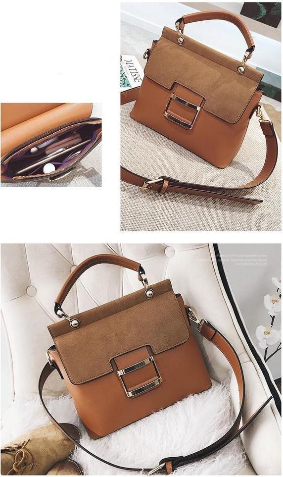 Túi xách nữ phối màu vintage phong cách Hàn Quốc