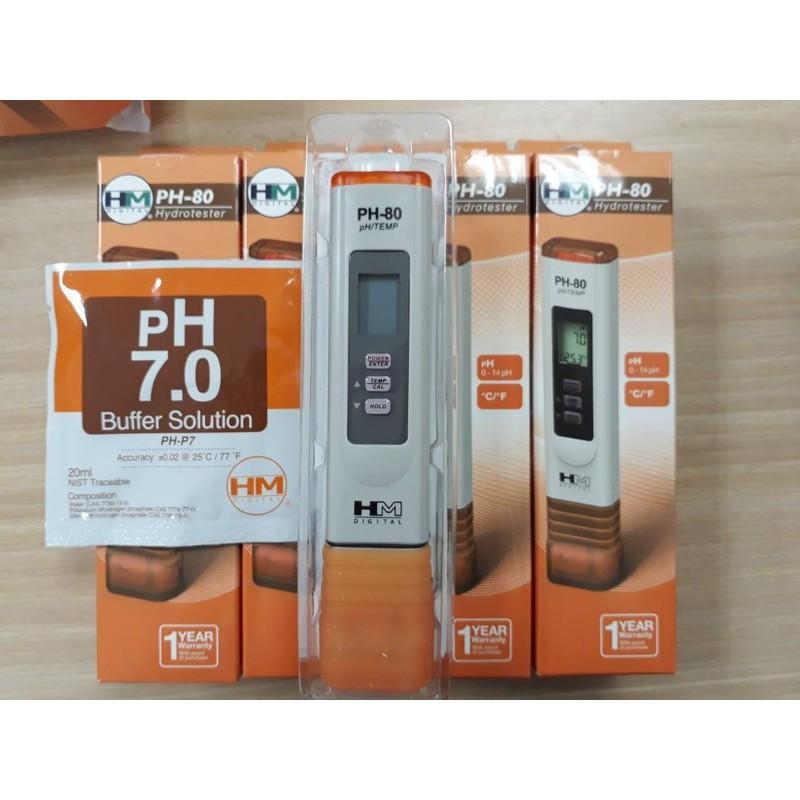 Máy đo PH nước và nhiệt độ PH80 đo độ PH hồ cá, ao tôm, nước tưới cây, nuôi thủy sản, kiểm tra nguồn nước sạch nhập Khẩu