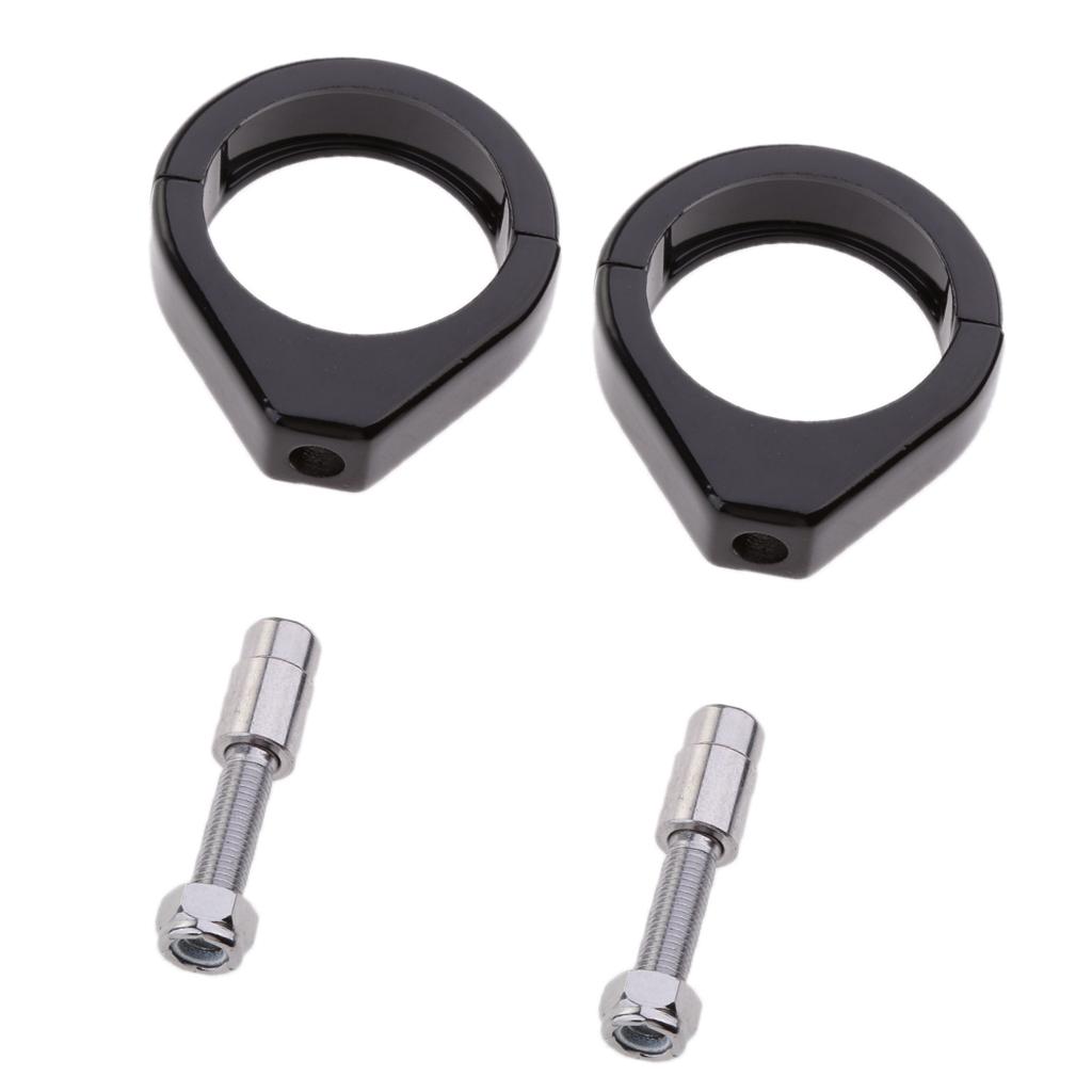 2X Gắn Chân Đế 49 Mm Fork Ống Nhan Kẹp Cho Harley Softail Đen