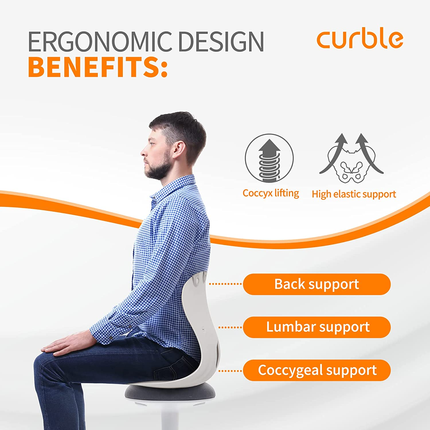 Combo 2 Ghế chỉnh dáng ngồi đúng, chống gù, Curble Wider - Premium Model, dùng cho Nam, Nữ