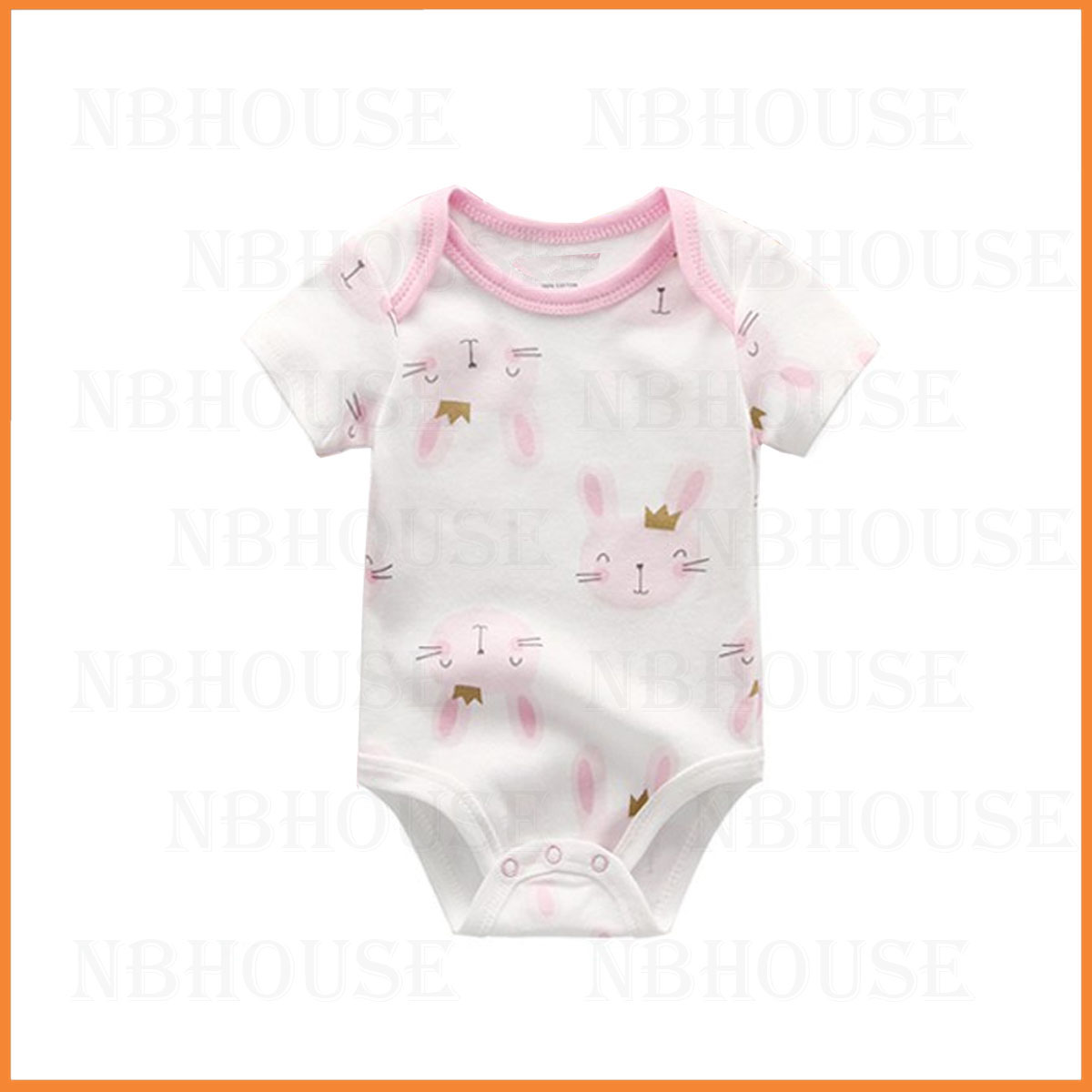 Bộ Đồ Bodysuit Liền Thân Ngắn Tay Cho Bé Gái Sơ Sinh Từ 0-3 Tháng Tuổi