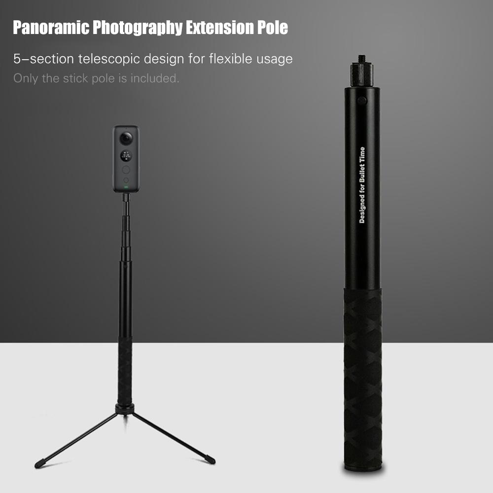 Photography Extension Rod Invisible Selfie Stick for Bullet Time with 1/4 Inch Screw 5-Section 28cm-111cm Adjustable