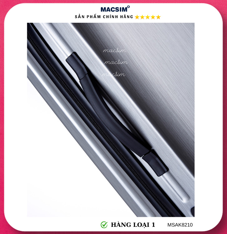 Vali cao cấp Macsim Aksen hàng loại 1 MSAK8210 cỡ 20inch- màu bạc