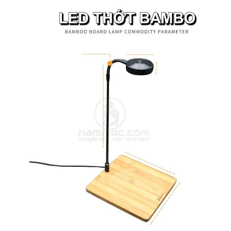 Đèn Led Kèm Đế Gỗ Bambo - Led Thớt cho bể cá cảnh, thuỷ sinh, bán cạn