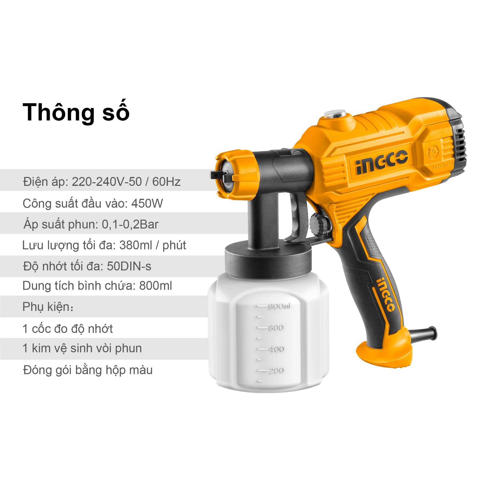 Máy phun sơn điện INGCO SPG3508 450W 