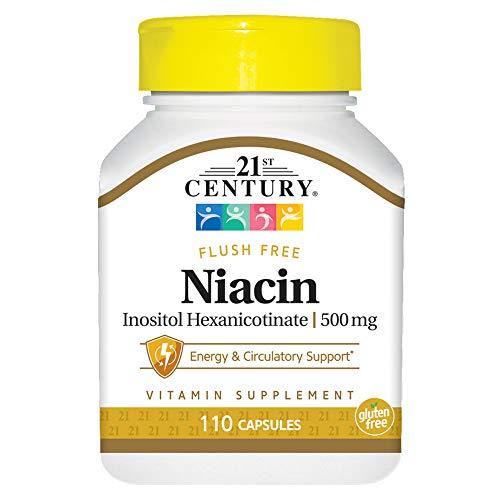 21st Century Niacin 500 mg Flush Free Capsules, 110 Count