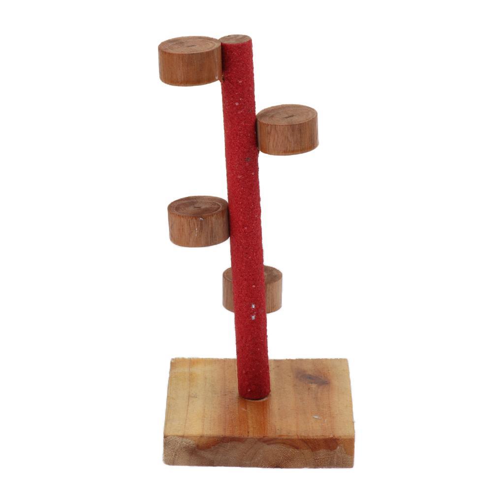 Natural Wood Pet Parrot Stand Toy Exercise Hamster Perches for Bird Cage