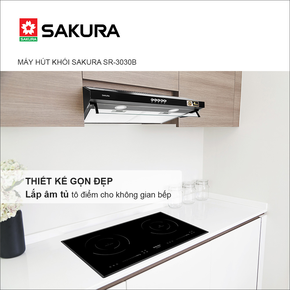 Máy Hút Mùi Âm Tủ Sakura SR3030 Kèm Lọc Than Hoạt Tính Hàng Chính Hãng