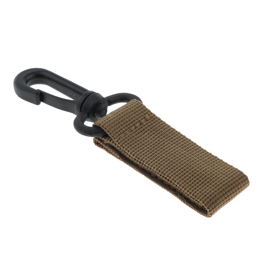 2-7pack Nylon Key Hook Webbing Molle Buckle Hanging Belt Carabiner Clip Khaki