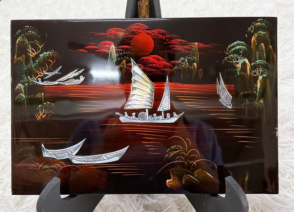 Tranh sơn mài cẩn ốc xà cừ cao cấp, ốc chìm, hàng xuất khẩu size 20x30 cm treo tường, trang trí nhà cửa